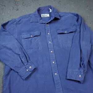 Rural Life Button Shirt Mens Size XL Extra Large Long Sleeve Blue  Cotton